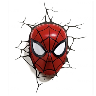 Marvel Spiderman 3D LED væglampe med revneeffekt og timer